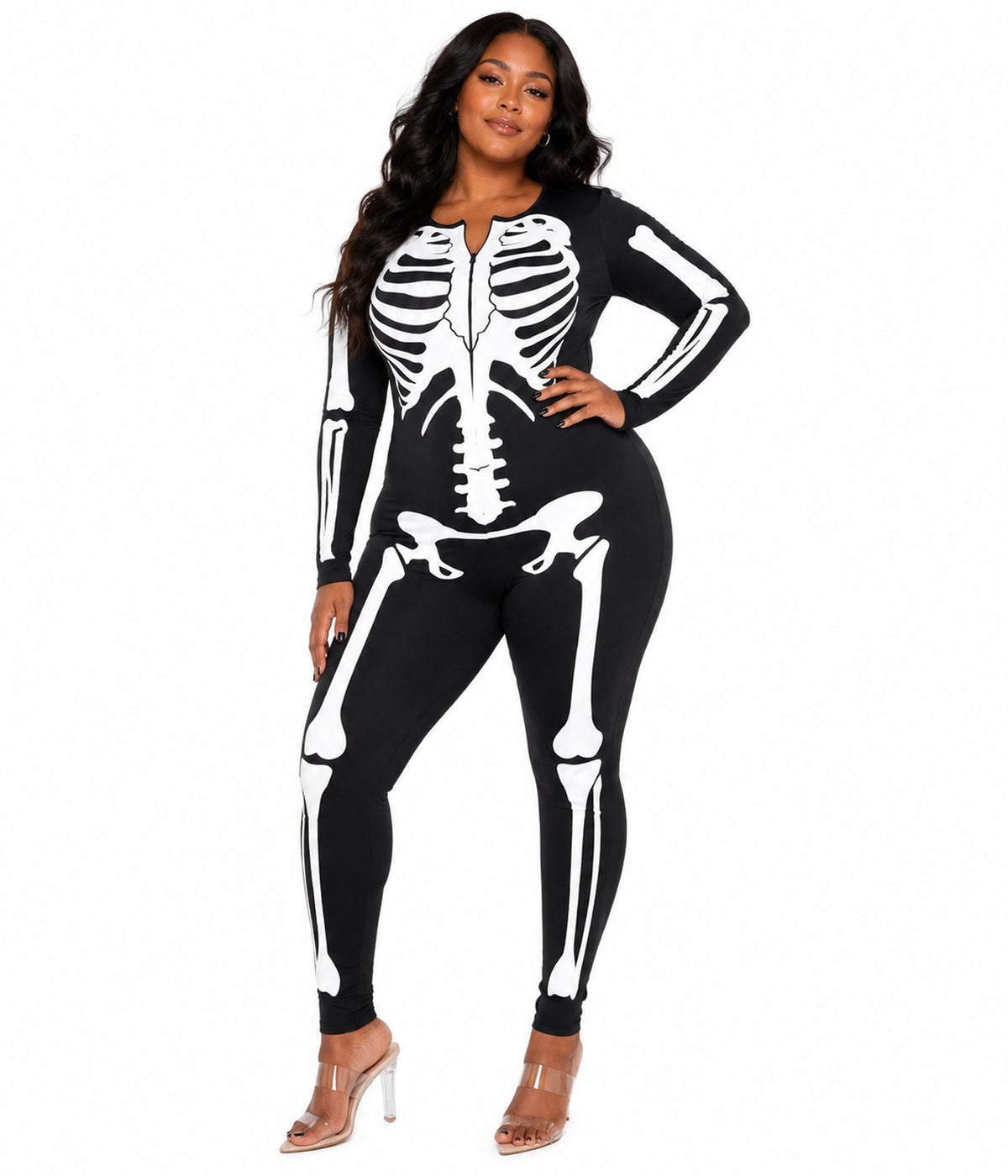 Skeleton Plus Size Bodysuit Costume