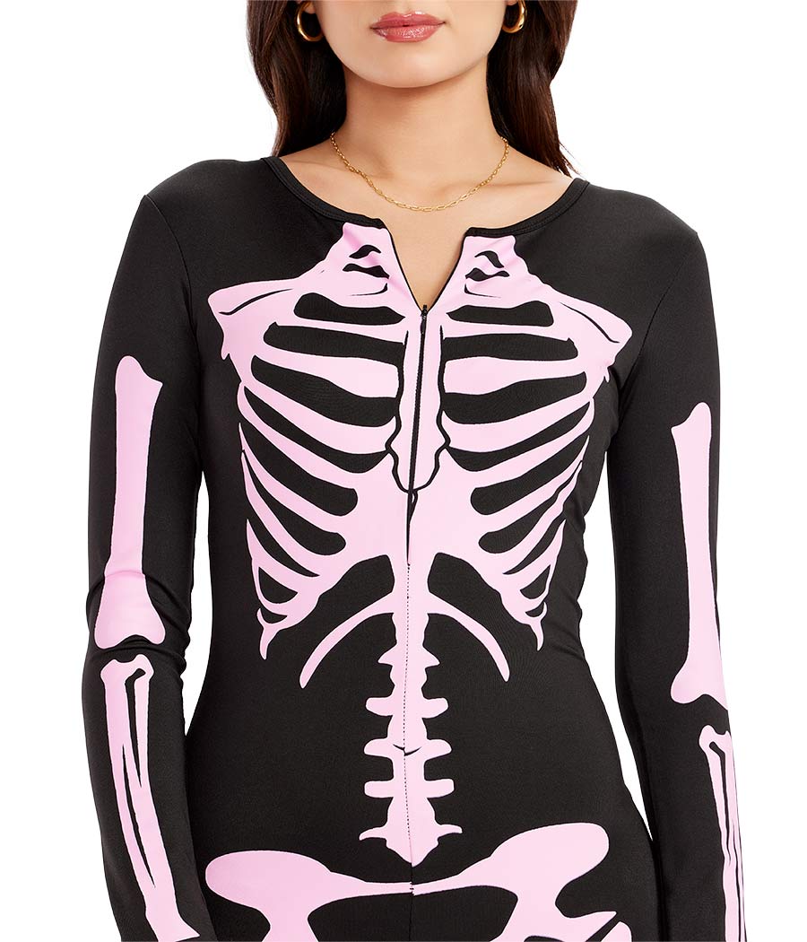 Pink Skeleton Bodysuit Costume