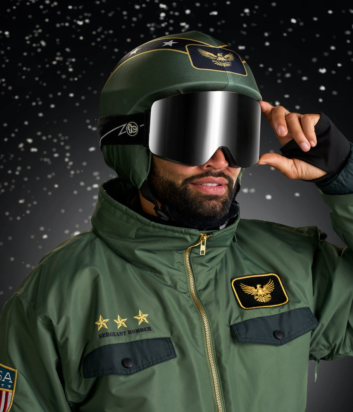 Men's Fighter Pilot Snow Suit and Helmet Cover