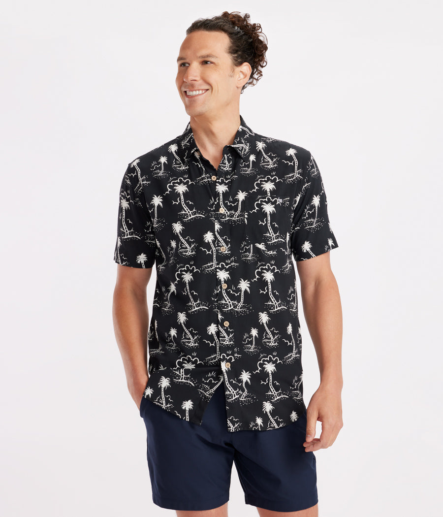 Men's Monochrome Moonlight Hawaiian Shirt