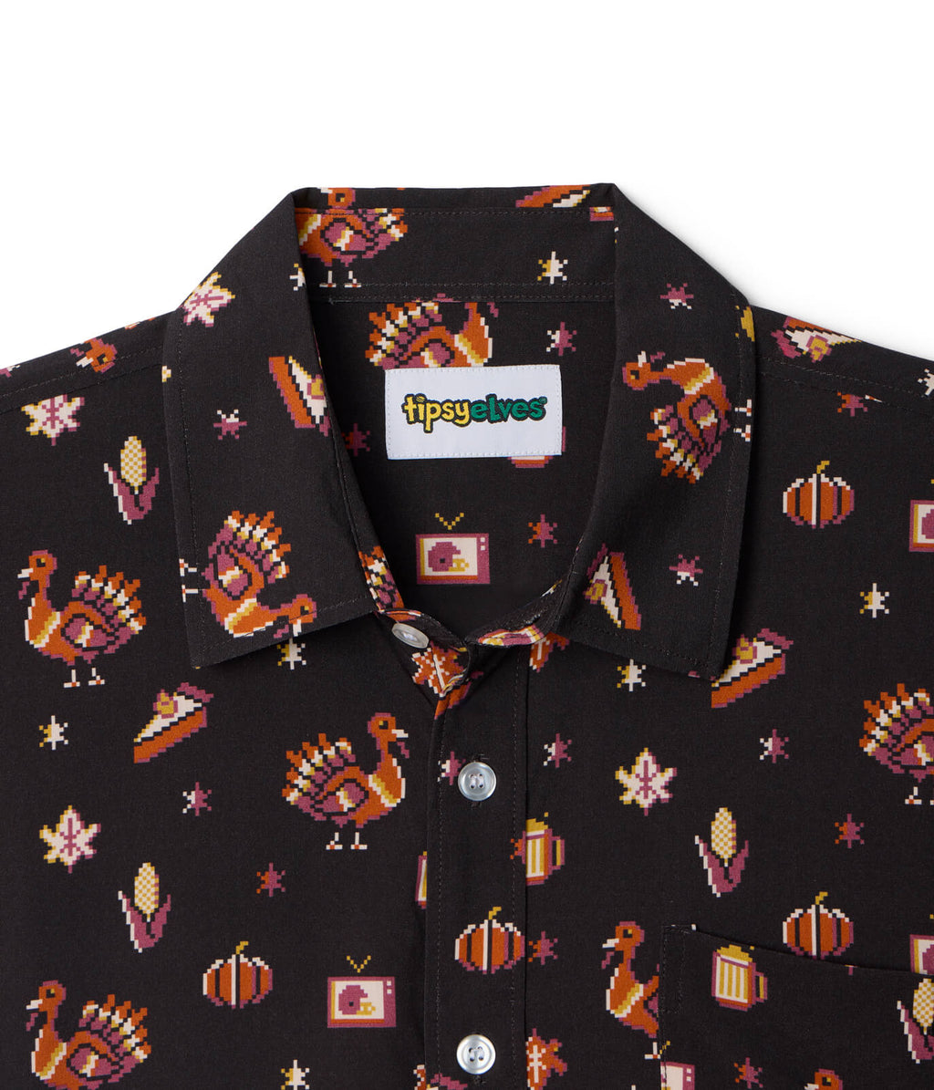 Men's 8-Bit Turkey Button Down Shirt
