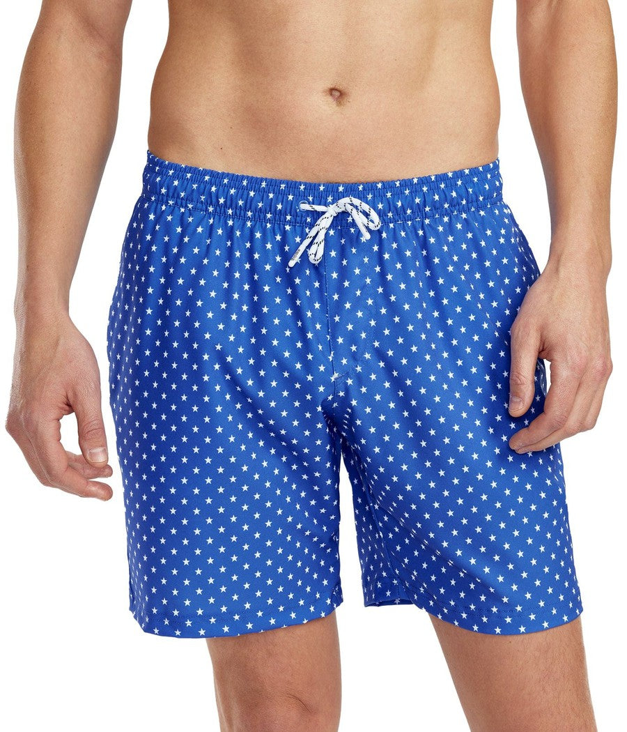 Star Spangled Stretch Swim Trunks - 7.5" Inseam