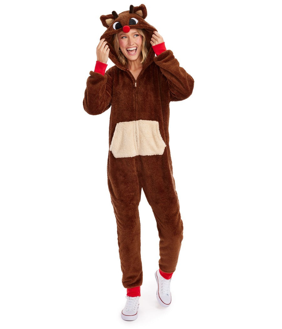 Matching Rudolph Sherpa Family Jumpsuits