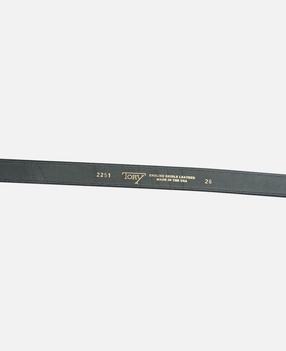 Stitched Leather Belt / Gold Buckle