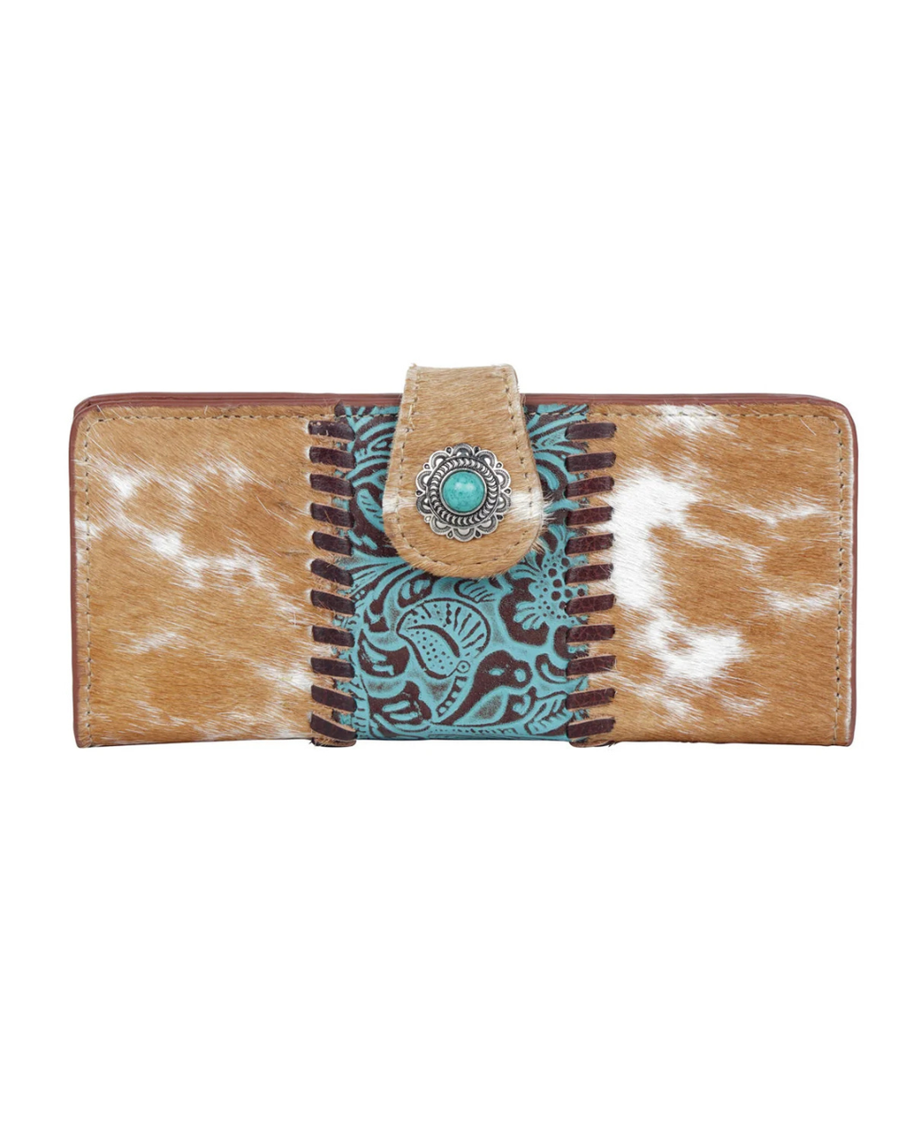 Bleu Hair-On Leather Wallet by Myra Bag