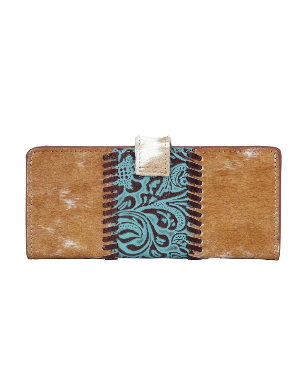 Bleu Hair-On Leather Wallet by Myra Bag