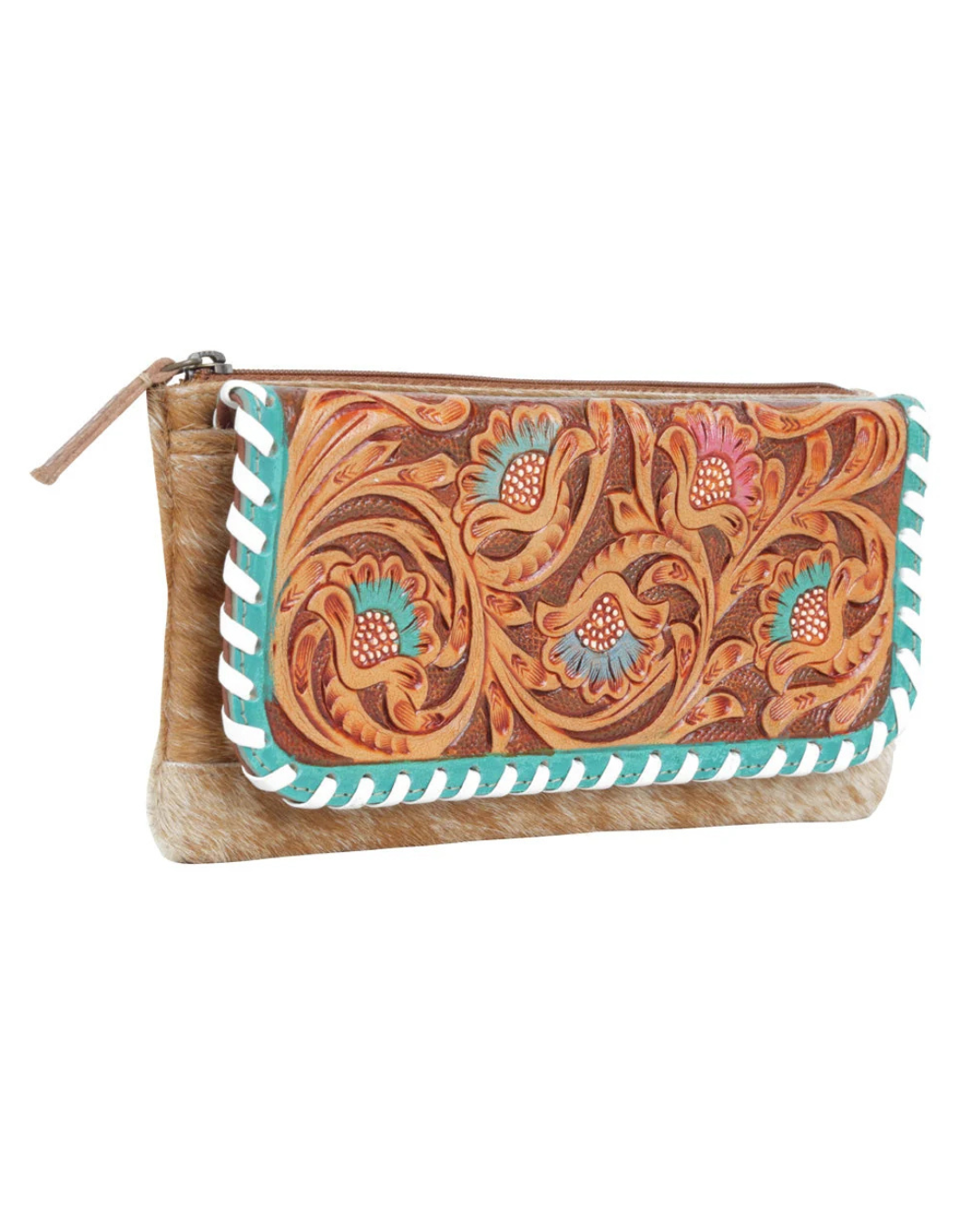 Flames Hair-On Leather Wallet by Myra Bag