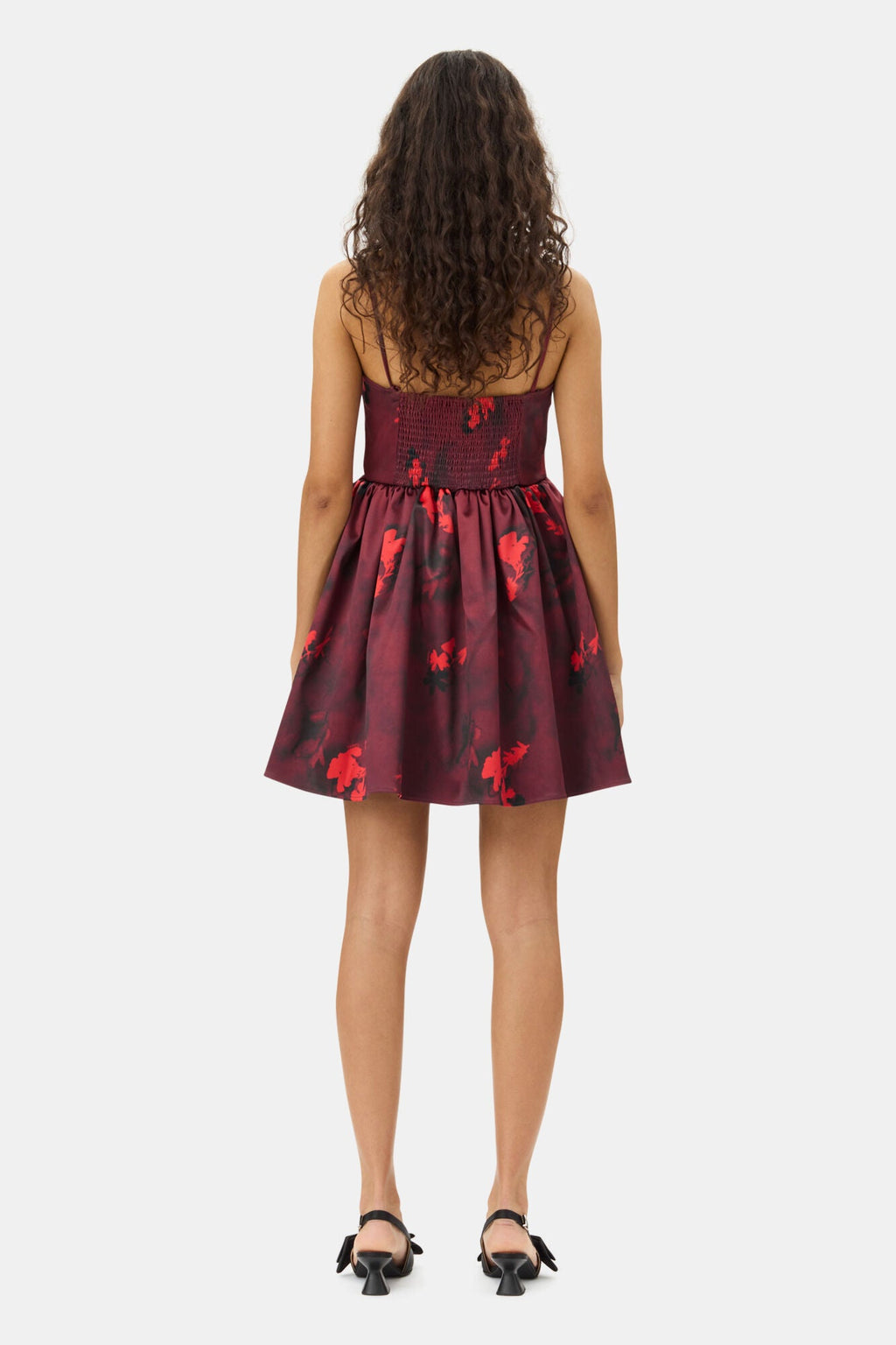 Ganni Print Double Satin Strap Dress