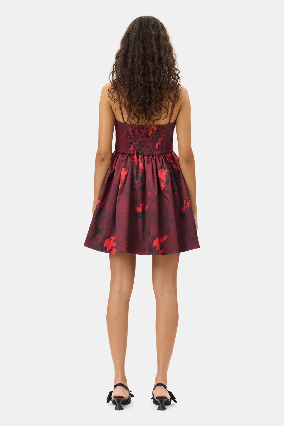 Ganni Print Double Satin Strap Dress
