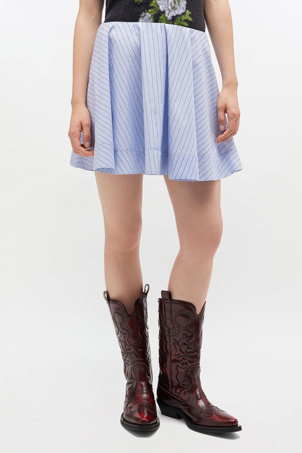 Ganni Stripe Circle Skirt