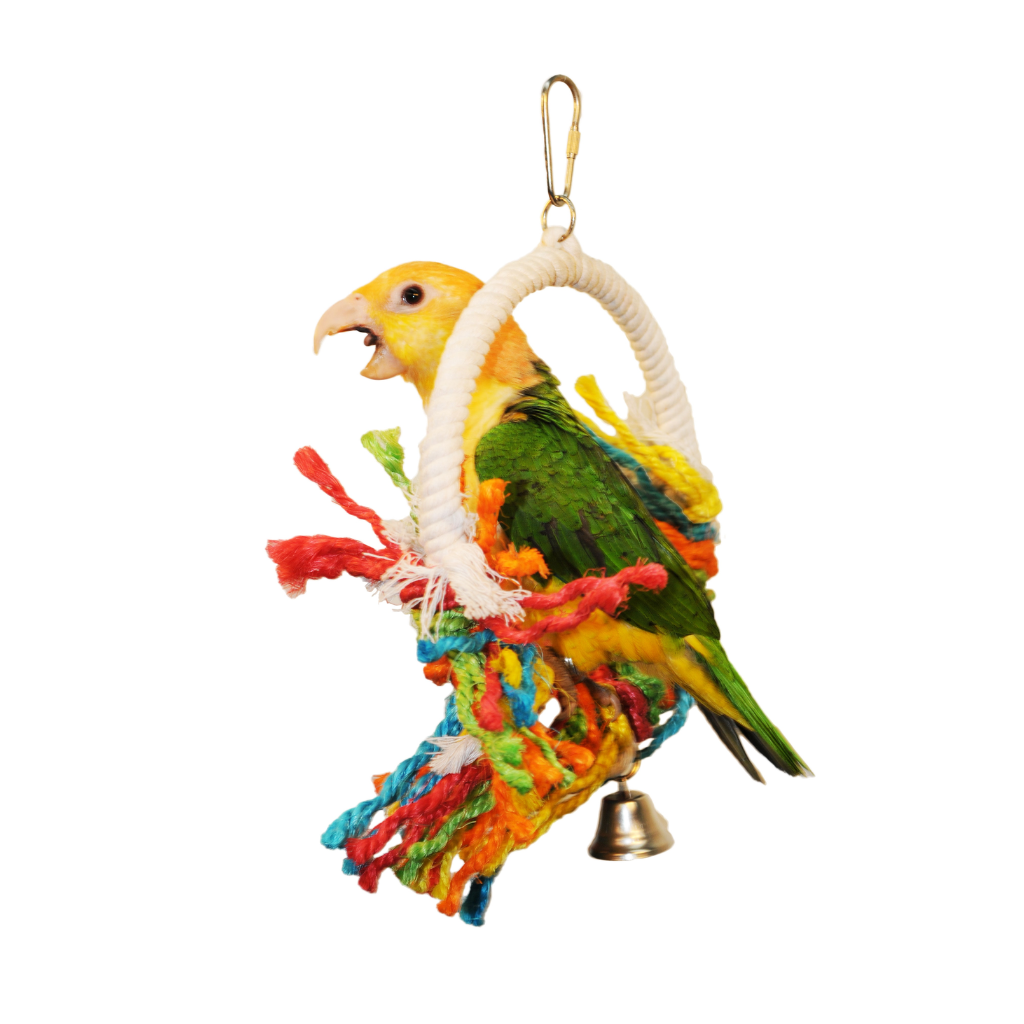 A & E Cages Happy Beaks Rope Preening Bird Swing, Large