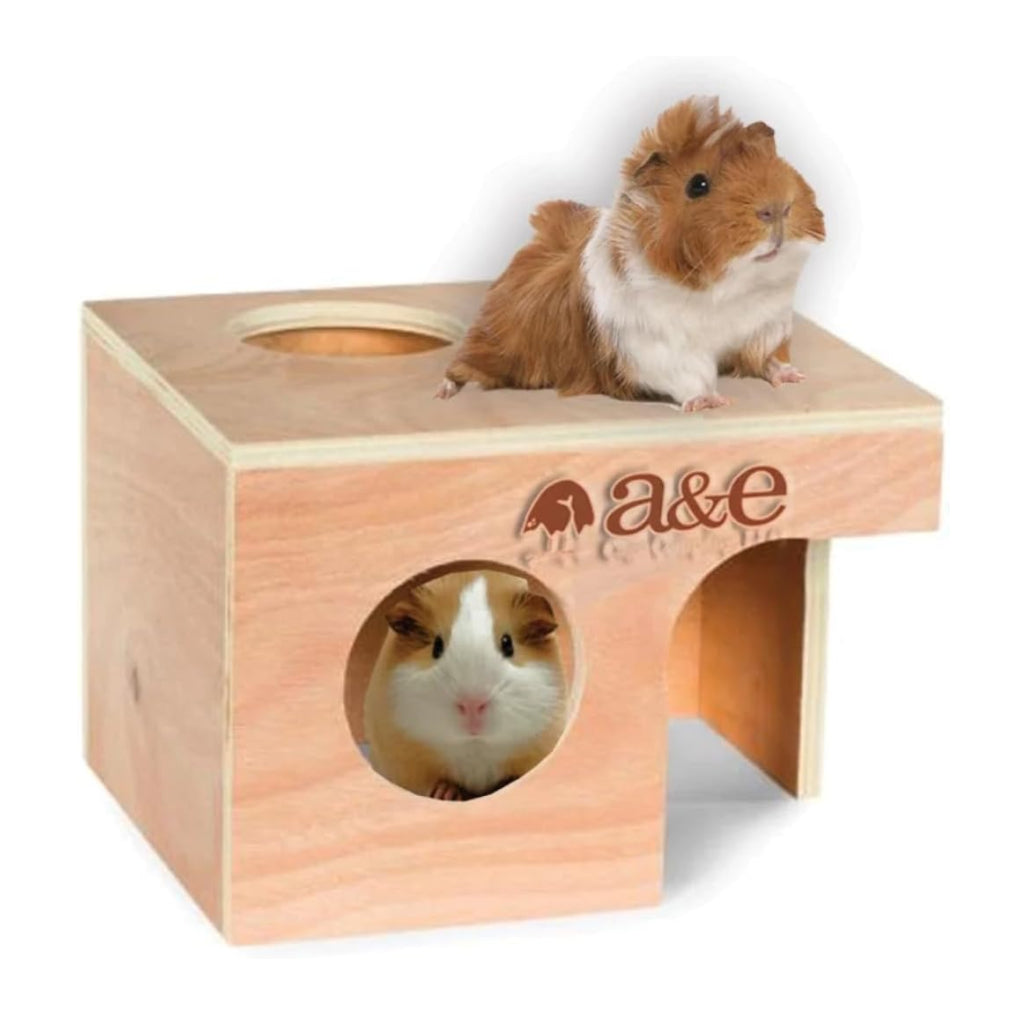 A & E Cages Small Animal Wooden Hut For Rabbits