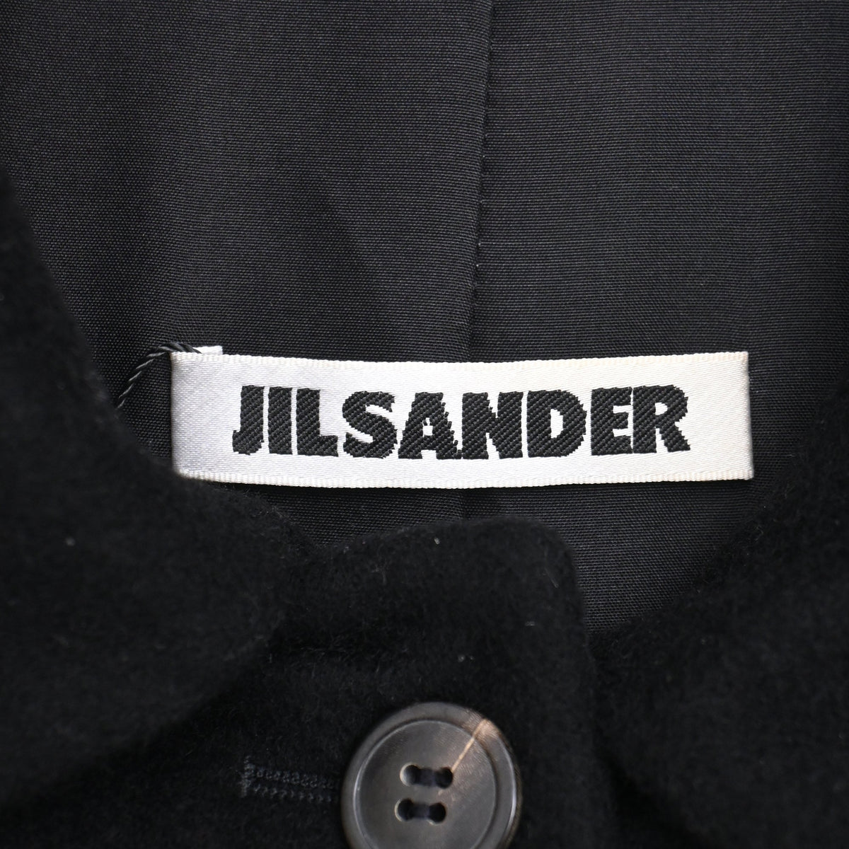 Jil Sander Collared Jacket in Black Cashmere