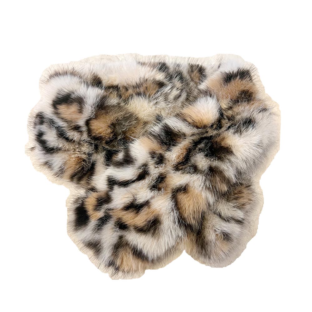 Plush Faux Fur Animal Pattern Pull-Through Winter Scarf