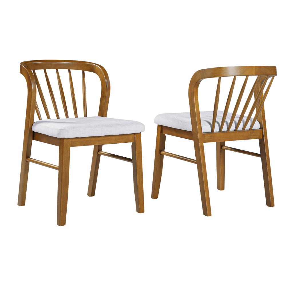 Classic Wooden Dining Chairs with Soft Fabric Seat Pads