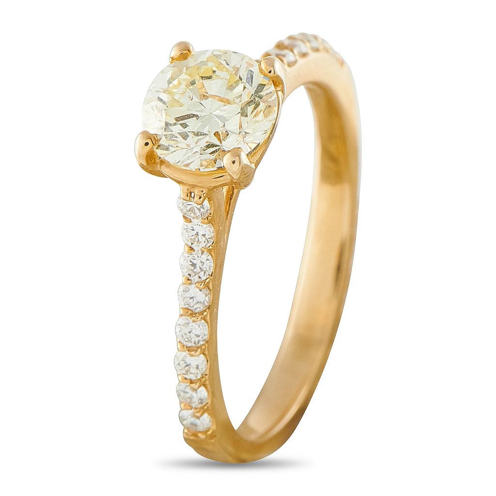 LB Exclusive 14K Yellow Gold 1.10ct Diamond Ring MF19-070626