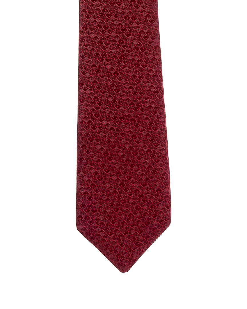 Canali Red Golfers/Solid Reversible Silk Tie