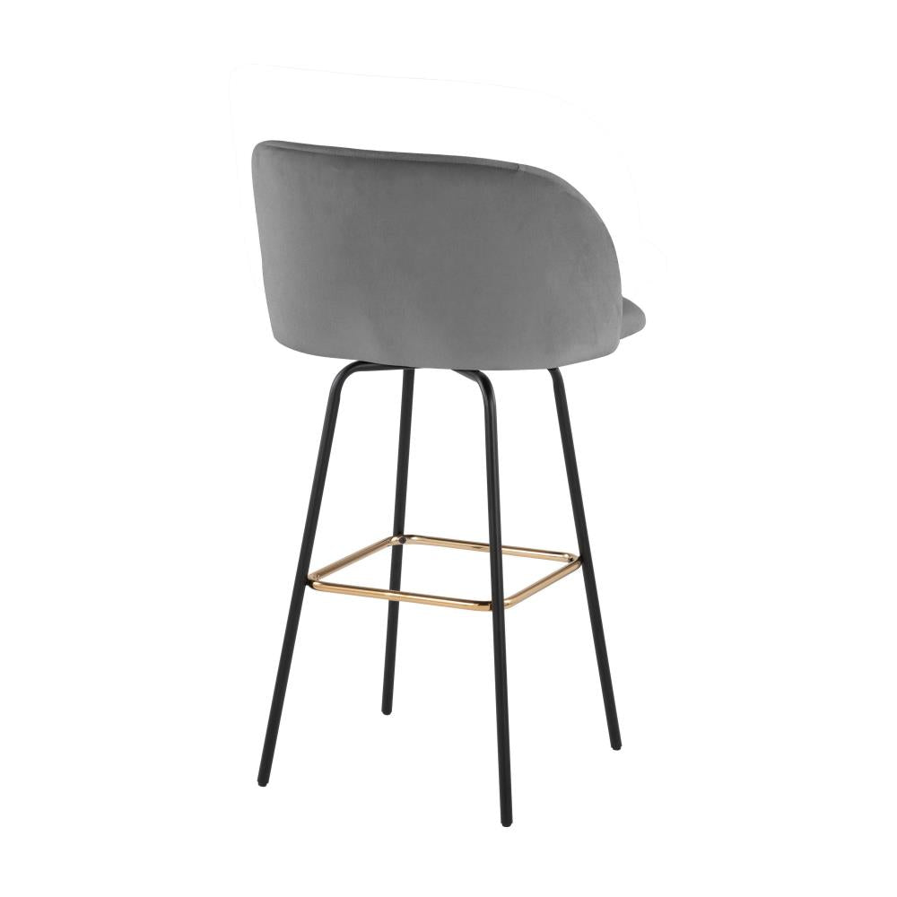 Upholstered Counter Stools with Decorative Metal Footrests