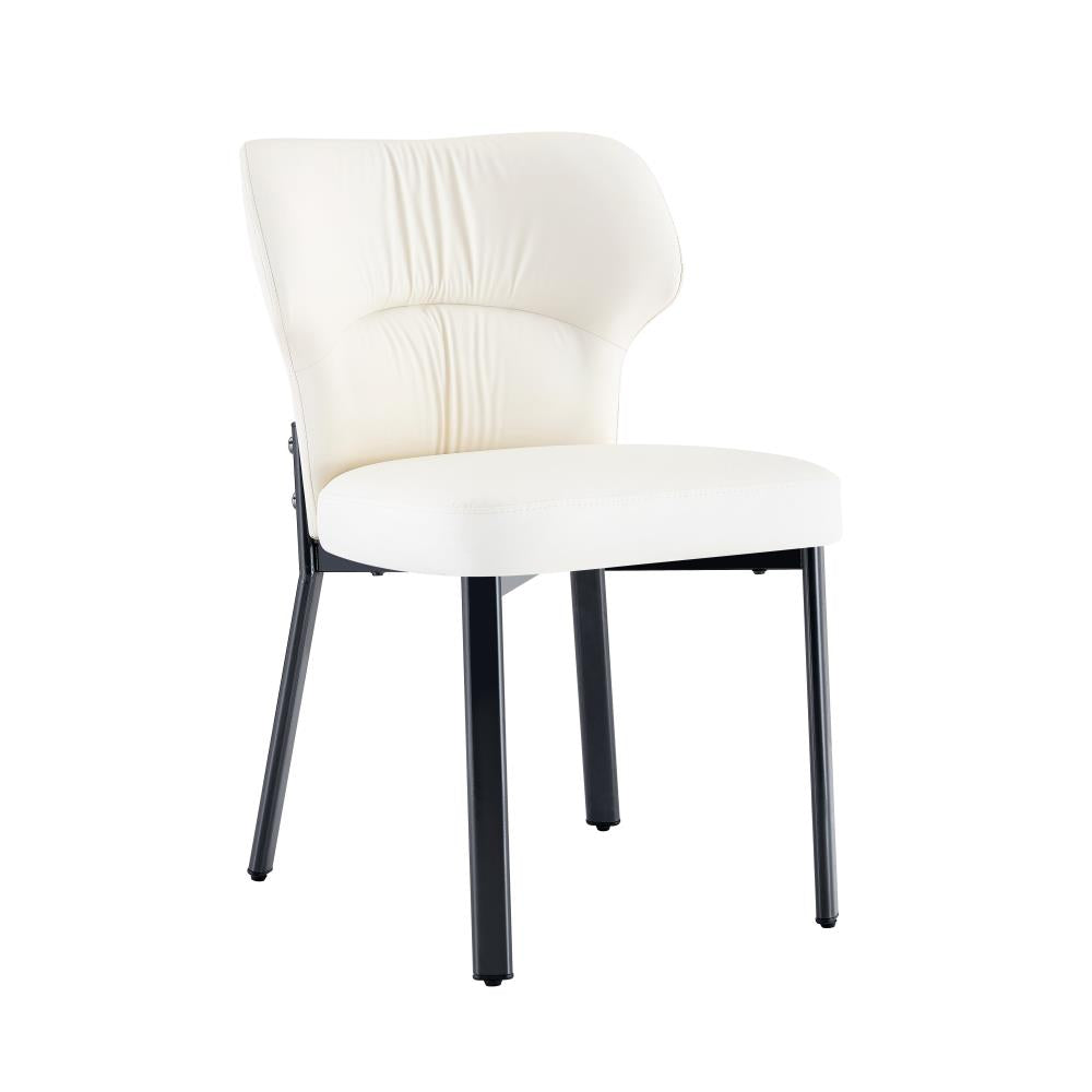 Elegant Dining Chairs with Padded PU Leather Seats and Stylish Metal Leg Construction