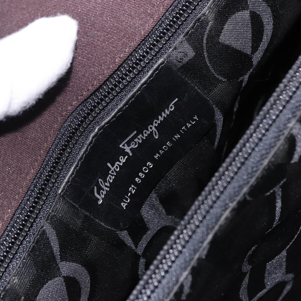 Salvatore Ferragamo Gancini Canvas Canvas Crossbody Bag Bag (Pre-Owned)