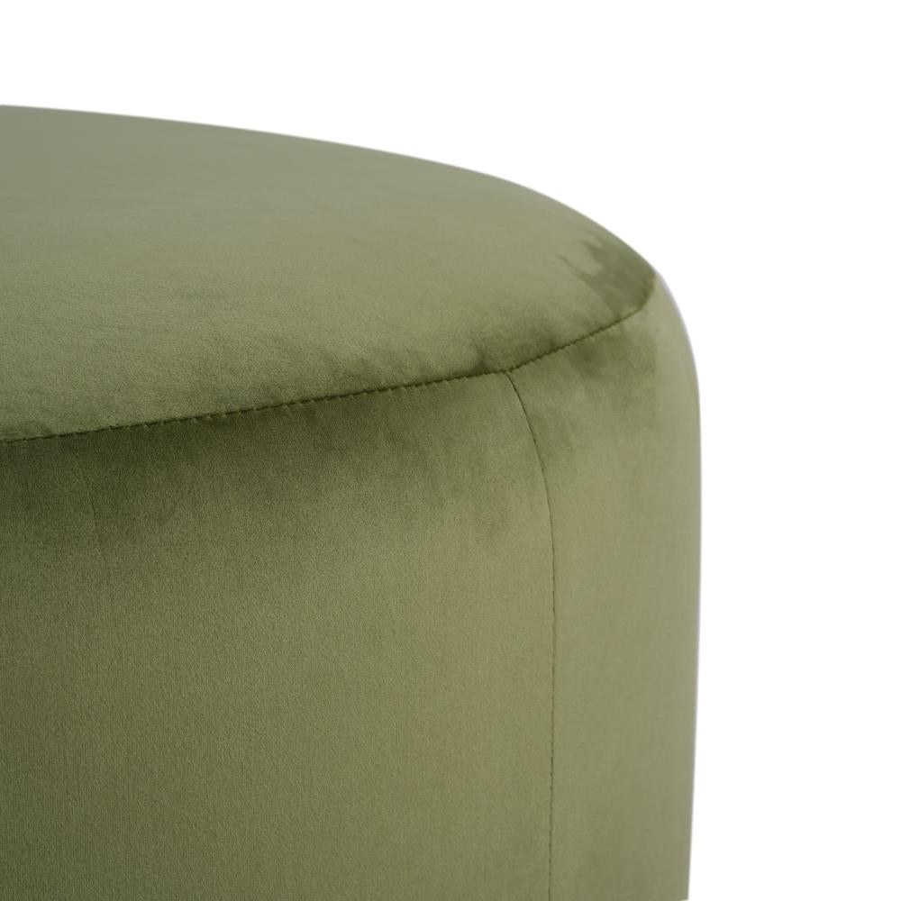 Modern Round Velvet Ottoman for Seating and Footrest