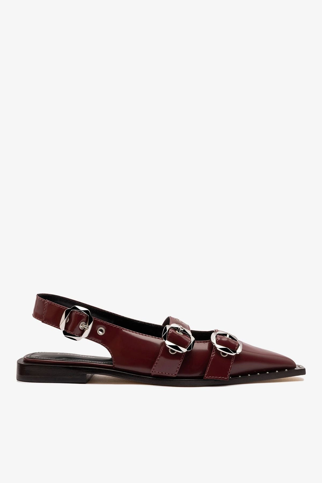 Patti Flat Burgundy Leather