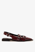 Patti Flat Burgundy Leather