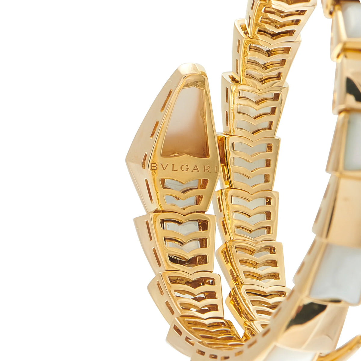 Bvlgari Serpenti 18K Yellow Gold Mother of Pearl Bracelet #5426