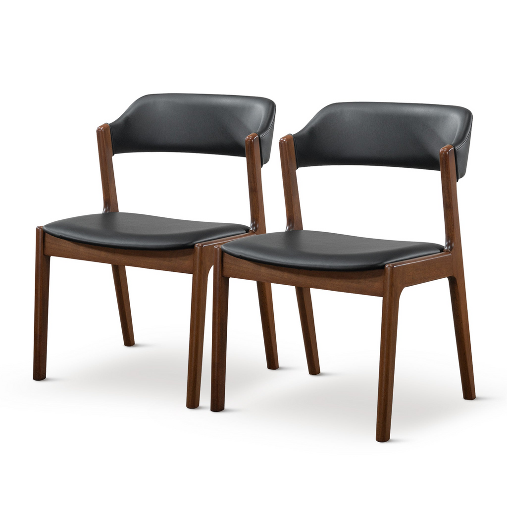 Contemporary Dining Chairs with Padded Seats -Set of 2