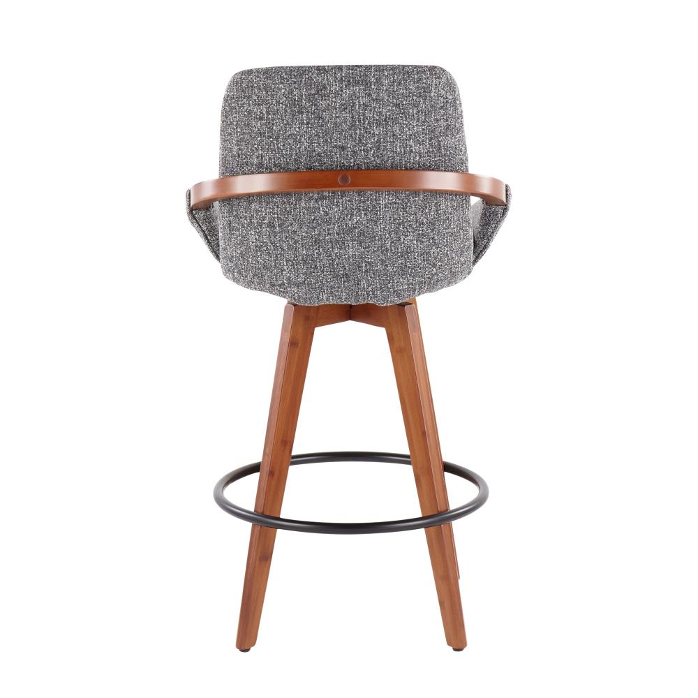 Mid-Century Upholstered Bar Stool