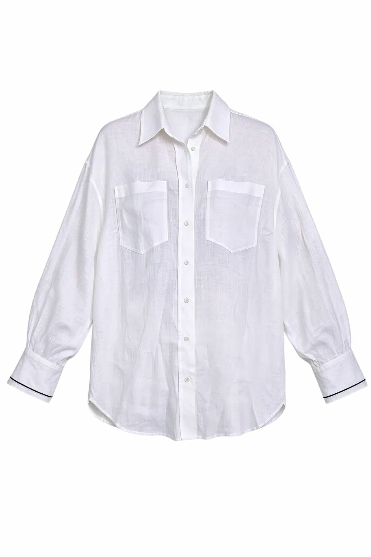 Patch Pocket Button Down Shirt In White