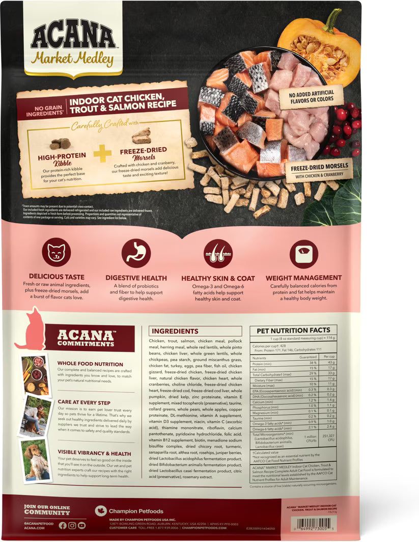 Acana Market Medley Chicken, Trout & Salmon Recipe Dry Cat Food