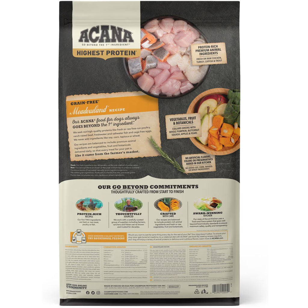 ACANA Meadowland Highest Protein Grain-Free Dry Dog Food