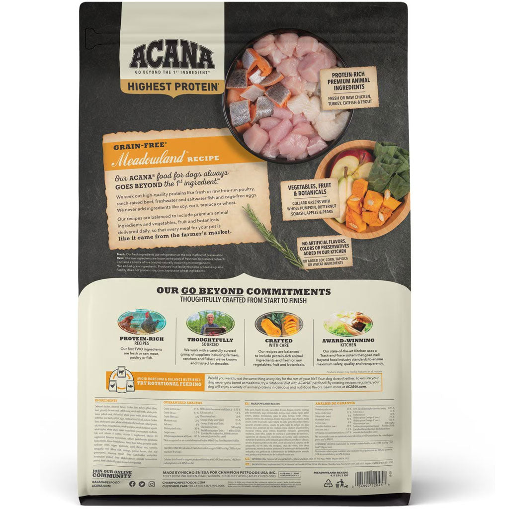 ACANA Meadowland Highest Protein Grain-Free Dry Dog Food