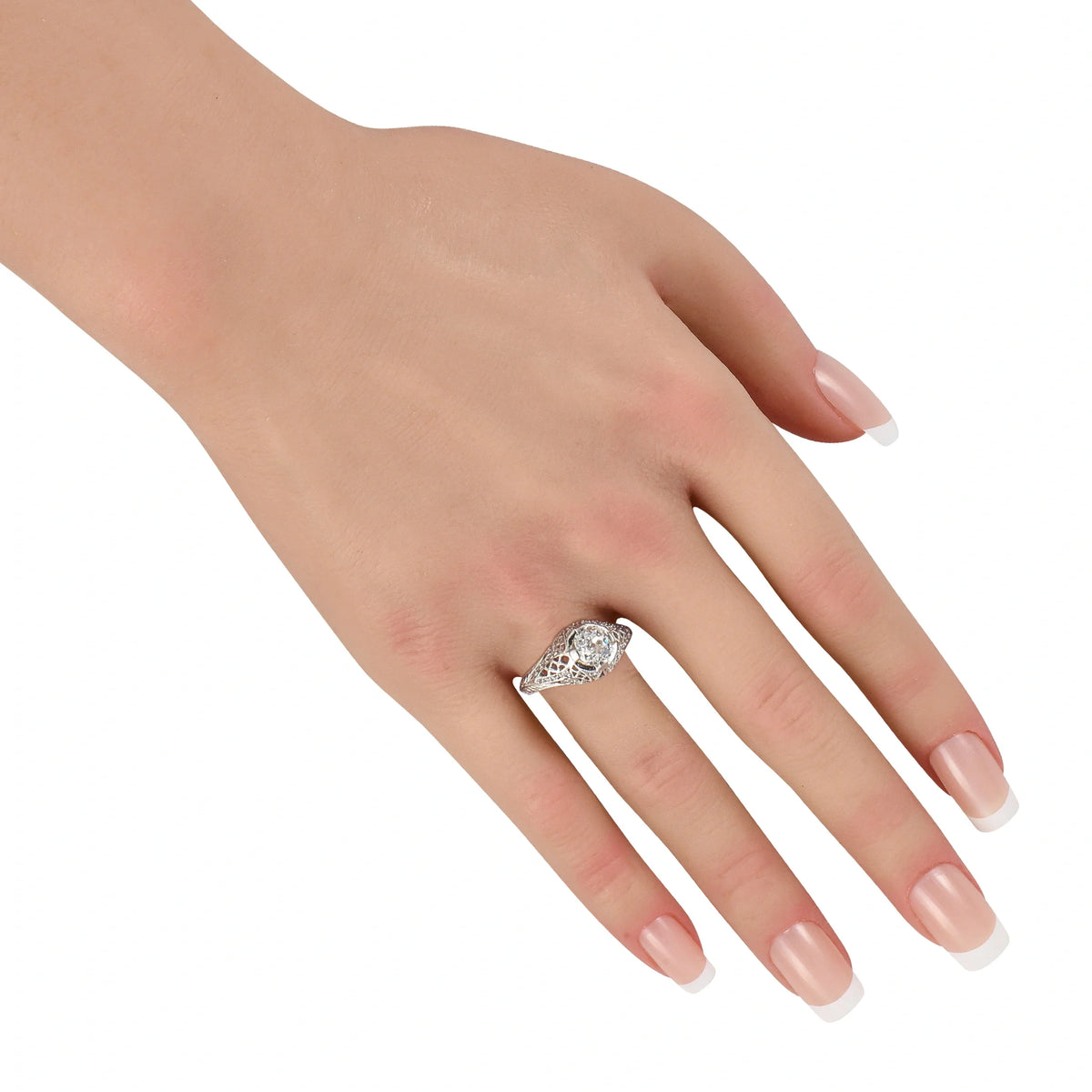 LB Exclusive Antique Platinum 0.93ct Diamond Ring MF14-080426