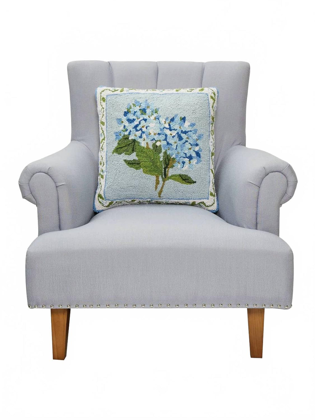 Hydrangea Hook Pillow In Blue