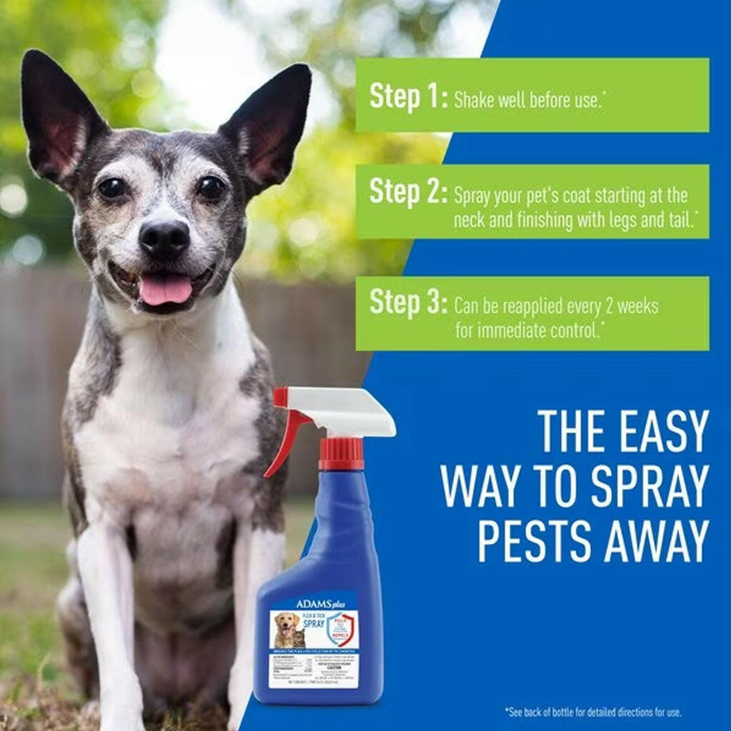 Adams Plus Flea and Tick Spray For Dogs & Cats