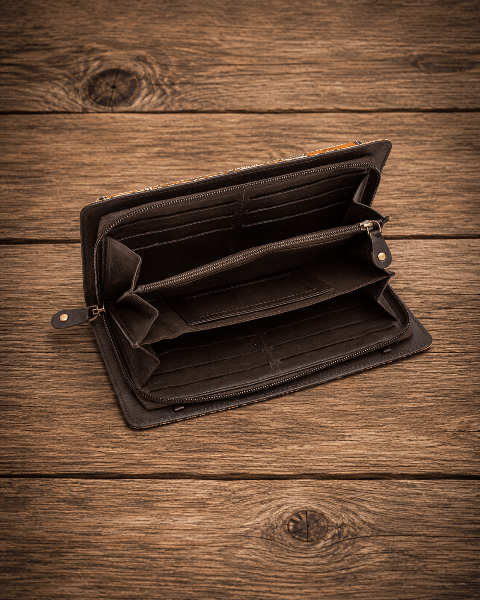 Adder Hair-On Hide Tooled Leather Wallet by Myra Bag