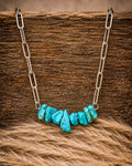 Adelaide Turquoise Chip Paperclip Chain Necklace
