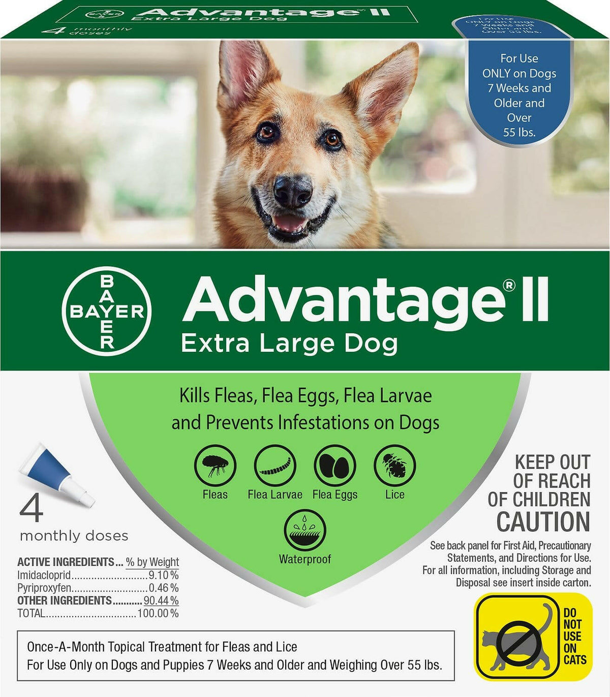 Advantage II Flea Control for Extra Large Dogs (Over 55 lbs) Blue Box