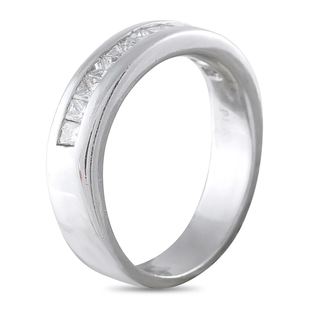 LB Exclusive Platinum 1.30ct Diamond Princess-Cut Band Ring MF09-070726