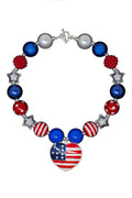 American Flag Heart Bubblegum Necklace
