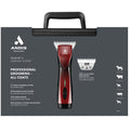 Andis DBLV-2-Pulse ZRA II 5-Speed Cordless Detachable Blade w/ CE 30w Wide Blade, Red