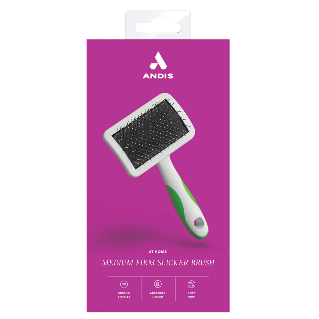 Andis Firm Slicker Dog Grooming Brush, Green/White