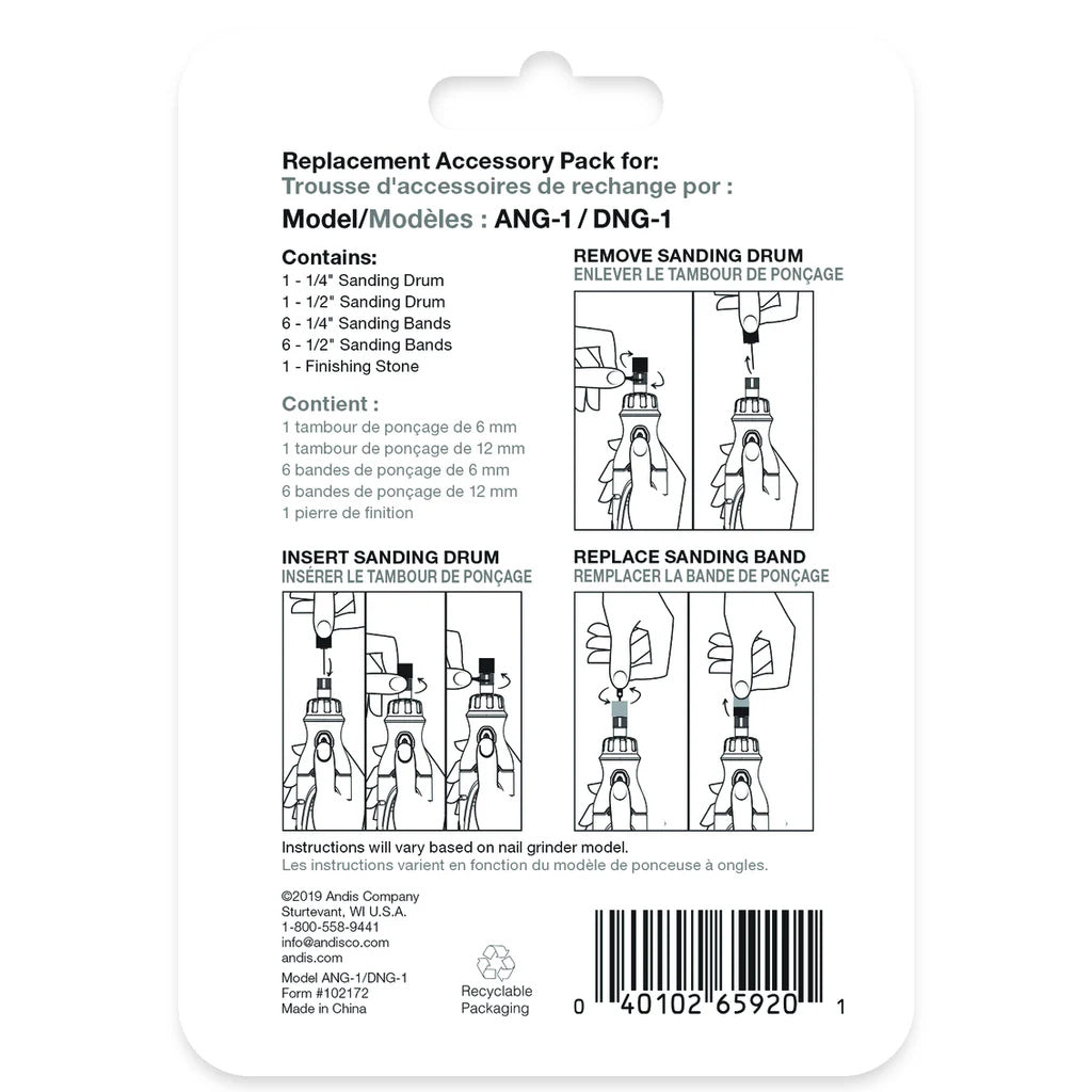 Andis Nail Grinder Replacement Accessory Pack, ANG1, DNG1