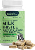 Animal Essentials Herbal Capsules Milk Thistle Supports Healthy Liver Function for Dogs & Cats, 30-count