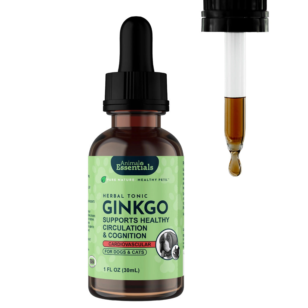 Animal Essentials Herbal Tonic Blend Ginkgo Supports Healthy Circulation & Cognition for Dogs & Cats