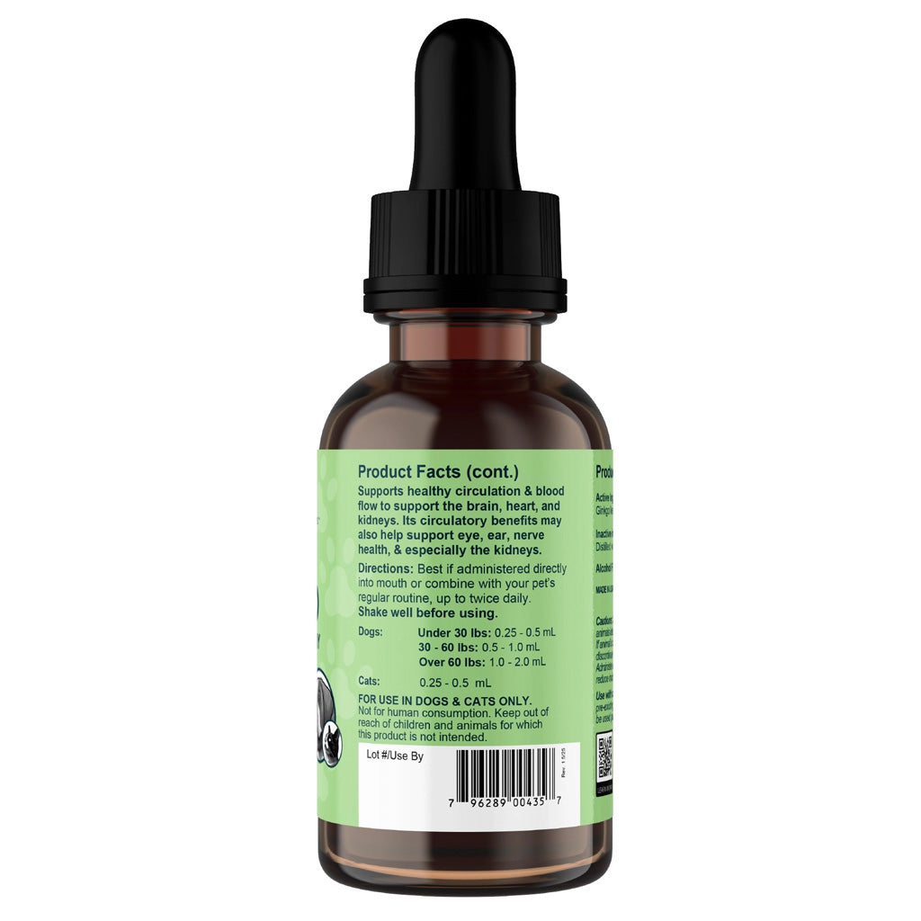 Animal Essentials Herbal Tonic Blend Ginkgo Supports Healthy Circulation & Cognition for Dogs & Cats