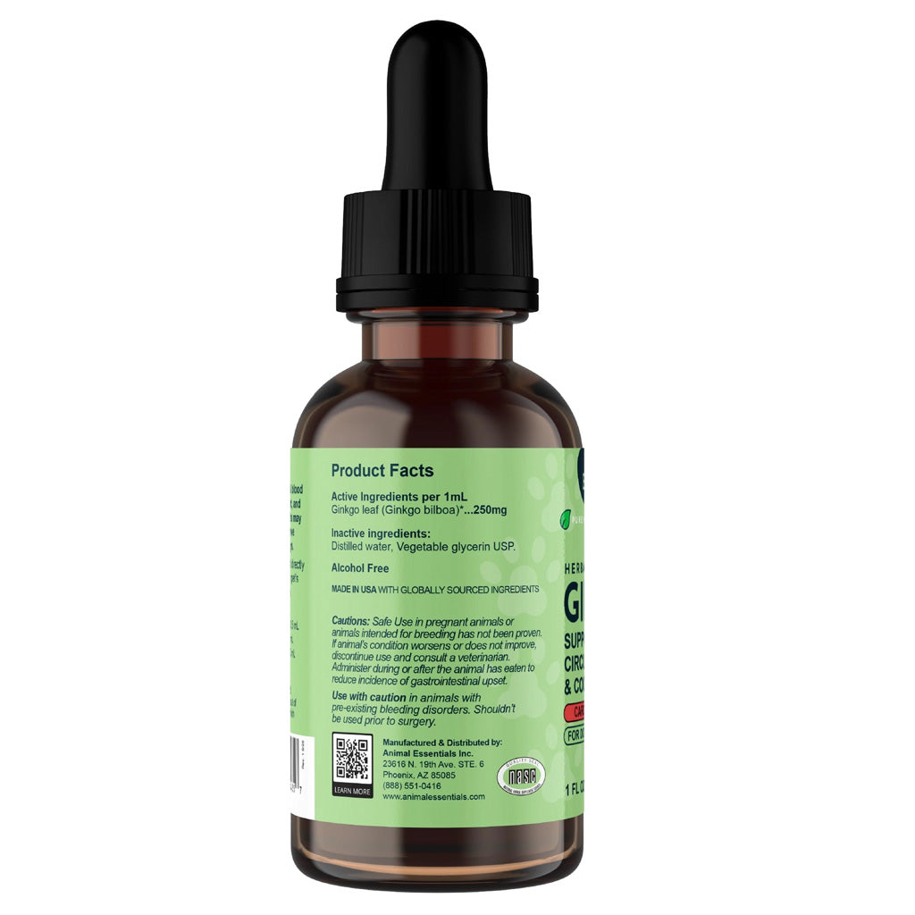 Animal Essentials Herbal Tonic Blend Ginkgo Supports Healthy Circulation & Cognition for Dogs & Cats