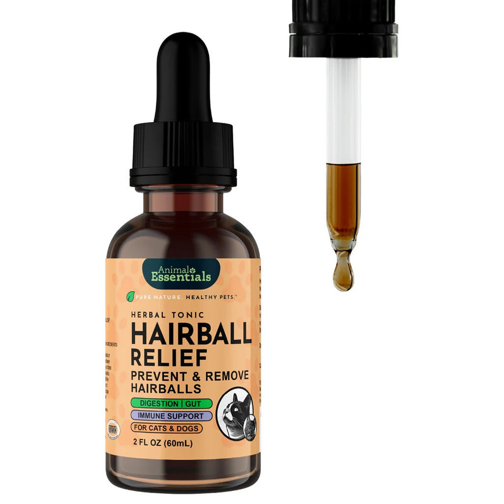 Animal Essentials Herbal Tonic Blend Hairball Relief Prevents & Removes Hairballs for Dogs & Cats